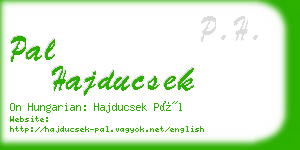 pal hajducsek business card